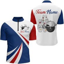 Load image into Gallery viewer, US Bowling Shirts Black Bowling Apparel 1/4 Zip Bowling Team League for Men QZT416