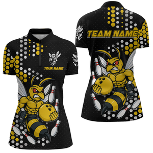 Custom Funny Bee Bowling Team Shirt Bowling Jersey for Women Bowling Outfit Gifts QZT721