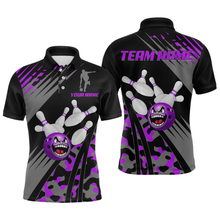 Load image into Gallery viewer, Personalized Purple Crazy Bowling Shirt Polo Bowling Jersey Bowling Outfit QZT609
