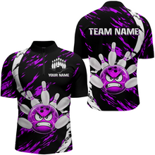 Load image into Gallery viewer, Men's Bowling Shirt Custom Bowling Jersey Quarter Zip Bowling Multicolor Team Shirts QZT483