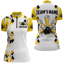 Load image into Gallery viewer, Personalized Beer Bowling Team Jerseys Quarter-Zip Bowling Shirt for Men Women QZT542