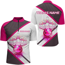 Load image into Gallery viewer, Custom Bowling Shirt for Men, Personalized Bowling Jersey, Men's Bowling Quarter-Zip Shirt QZT41