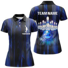 Load image into Gallery viewer, Custom Bowling Shirt For Women Blue 3D Bowling Jersey Team League Personalized Bowling Polo Shirt BDT308