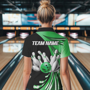 Personalized Green Bowling Team Jersey For Men & Women Custom Bowling Polo Shirt BDT457