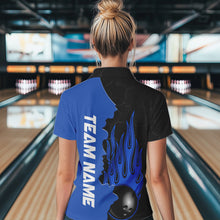 Load image into Gallery viewer, Blue Flame Bowling Quarter Zip Shirts Men &amp; Women Custom Bowling Team League Jerseys BDT471
