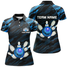 Load image into Gallery viewer, Personalized Blue Camo Bowling Polo Shirts Unisex Bowling Team Jersey Men Women BDT485