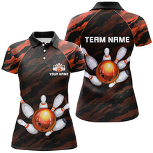 Load image into Gallery viewer, Personalized Orange Camo Bowling Polo Shirts Unisex Bowling Team Jersey Men Women BDT485