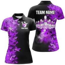 Load image into Gallery viewer, Purple Butterfly Bowling Polo Shirts For Men Women Custom Bowling Jersey Team BDT505