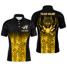 Load image into Gallery viewer, Custom Gold Dragon Bowling Polo Shirts For Men And Women Bowling Team Jersey BDT508