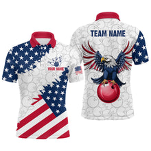 Load image into Gallery viewer, Custom American Bowling Polo Shirt for Men &amp; Women Eagle Bowling Jersey Team League White BDT548