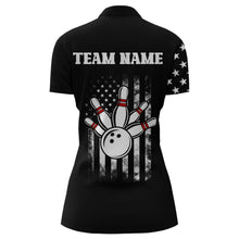 Load image into Gallery viewer, American Bowling Shirt Women Black Bowling Team League Jersey Custom Bowling Quarter-Zip Shirt BDT357