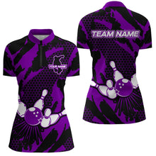 Load image into Gallery viewer, Bowling Jerseys For Women Custom Bowling Quarter-Zip Shirt Team League Bowling Shirts BDT326