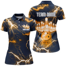 Load image into Gallery viewer, Bowling Polo Shirt For Women Lightning Thunder Bowling Jersey Custom Bowling Jersey BDT389