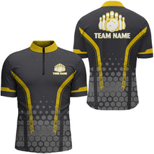 Load image into Gallery viewer, Personalized Bowling Quarter-Zip Shirts Men Custom Bowling Jersey Team Bowlers BDT269