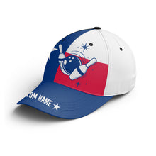 Load image into Gallery viewer, Texas Flag Bowling Hat Custom Name Bowling Cap for Team Personalized Bowling Cap BDT439