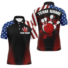 Load image into Gallery viewer, Patriotic Bowling Polo Shirt Men Women Personalized Bowling Jersey Team BDT498