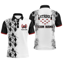 Load image into Gallery viewer, Personalized Bowling Polo Shirt for Men Strike Bowling Jersey Team White Bowling Shirt BDT256