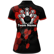 Load image into Gallery viewer, Black&amp;Red Bowling Jersey Women Bowling Team League Shirt Custom Bowling Polo Shirt BDT315