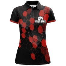 Load image into Gallery viewer, Black&amp;Red Bowling Jersey Women Bowling Team League Shirt Custom Bowling Polo Shirt BDT315