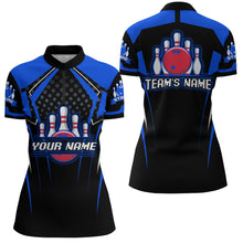 Load image into Gallery viewer, Personalized Bowling Jersey For Women Bowling Quarter-Zip Shirt For Team Strike BDT271