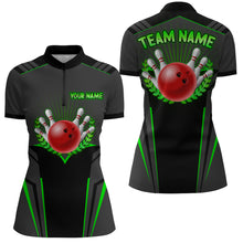 Load image into Gallery viewer, Personalized Bowling Jersey Women Bowling Team Shirts Custom Bowling Quarter-Zip Shirt BDT378