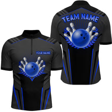 Load image into Gallery viewer, Personalized Bowling Jersey For Men Bowling Team League Shirts Custom Bowling Quarter-Zip Shirt BDT378