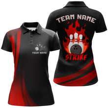 Load image into Gallery viewer, Custom Bowling Polo Shirt Women Strike Bowling Team Jersey American Flag Bowling Shirt BDT380