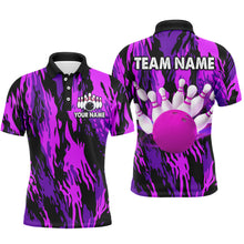 Load image into Gallery viewer, Purple Camo Bowling Shirt Unisex Bowling Team Jersey For Men &amp; Women Custom Bowling Polo BDT558