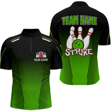 Load image into Gallery viewer, Strike Bowling Shirts For Men Custom Bowling Quarter-Zip Shirts Team Bowling Jerseys BDT346