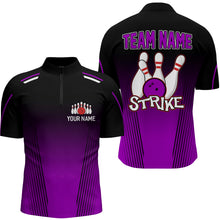 Load image into Gallery viewer, Strike Bowling Shirts For Men Custom Bowling Quarter-Zip Shirts Team Bowling Jerseys BDT346