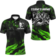 Load image into Gallery viewer, Men Bowling Polo Shirt Custom Camo Bowling Jersey Bowling Team League Shirt BDT285