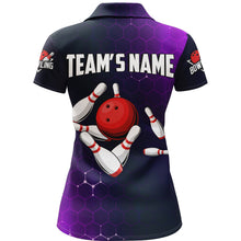 Load image into Gallery viewer, Purple Bowling Polo Shirt for Women Custom Bowling Jersey Bowling Team League Shirt BDT258