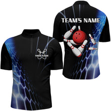 Load image into Gallery viewer, Custom Bowling Quarter-Zip Shirts For Men Vintage Bowling Jersey Black Bowling Team League Shirts BDT214