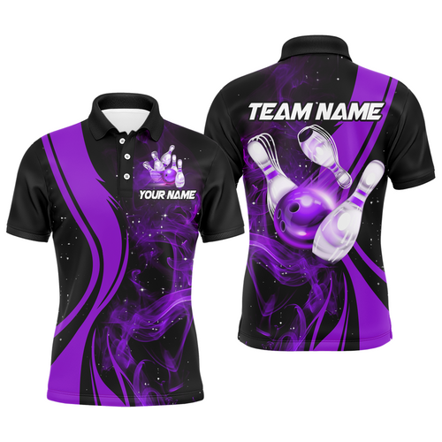 Purple Bowling Shirt Personalized Men & Women Bowling Team Jersey Bowling Polo Shirts BDT570