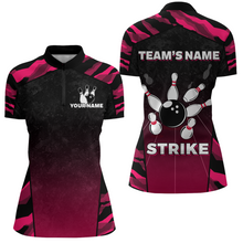 Load image into Gallery viewer, Camo Bowling Shirt Women Custom Bowling Quarter-Zip Shirt Strike Bowling Team Jersey BDT328