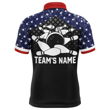 Load image into Gallery viewer, Patriotic Bowling Polo Shirt For Men Custom Bowling Team League Jersey USA Flag Bowling Shirt BDT140