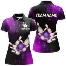 Load image into Gallery viewer, Personalized Purple Bowling Shirts Men Women Bowling Team Jersey Bowling Polo Shirt BDT488