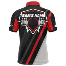 Load image into Gallery viewer, Black&amp;Red Bowling Polo Shirt For Men Vintage Bowling Team League Jersey Custom Bowling Shirt BDT180