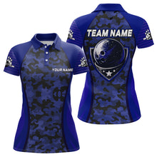 Load image into Gallery viewer, Personalized Camo Bowling Jersey Women Bowling Team Shirt Custom Bowling Polo Shirt BDT327