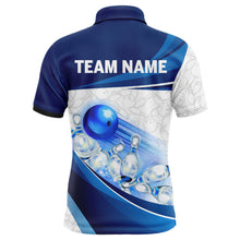 Load image into Gallery viewer, Custom Bowling Shirt For Men Navy Bowling Team Jersey Custom 3D Bowling Polo Shirts BDT300