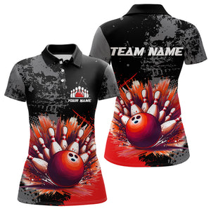 Custom Red Bowling Shirts for Men Women Team Bowling Polo and Quarter Zip for Bowler MBL75