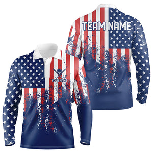 Custom Patriotic Golf Polo Shirts for Men Women Team Golf Shirts Personalized MMG48