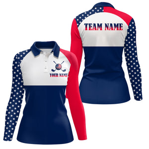 Custom Patriotic Golf Polo Shirt for Men Women Team US Flag Golf Apparel for Golfer MMG18