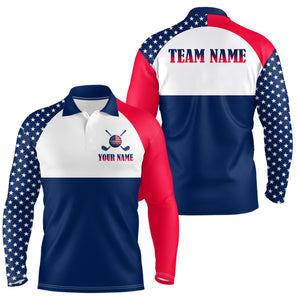Custom Patriotic Golf Polo Shirt for Men Women Team US Flag Golf Apparel for Golfer MMG18