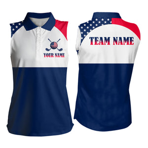 Custom Patriotic Golf Polo Shirt for Men Women Team US Flag Golf Apparel for Golfer MMG18