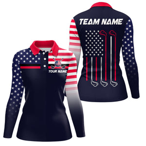 Custom Navy Blue Patriotic Golf Polo Shirt for Men Women Team Golf Apparel MMG20