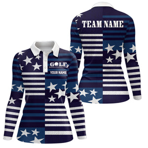 Customize Patriotic Golf Polo Shirt for Team Blue Golf Shirts for Women Men MMG22
