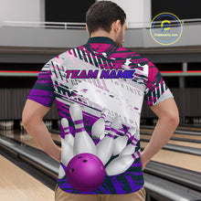 Load image into Gallery viewer, Purple Bowling Shirts for Women Men Custom Team Bowling Jerseys Polo&amp;1/4 Zip Shirt MBL176