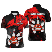 Load image into Gallery viewer, Red Bowling Shirt Custom Bowling Jersey Men Women Team Bowling Polo 1/4 Zip Shirt MBL56