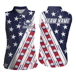 Custom American Golf Polo Shirt Patriotic Golf Shirts for Men Women Team Name MMG38